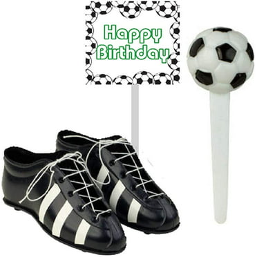 6 count Soccer Topper Candle Holders/Candle Wax,Birthday,Sports topper set 